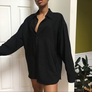 vintage black button down / t shirt dress